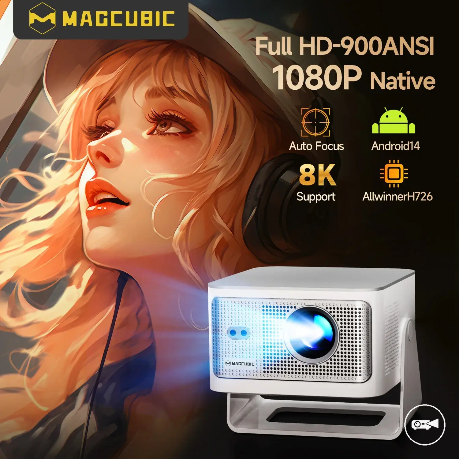 Magcubic HY350Max projector with wireless connectivity features