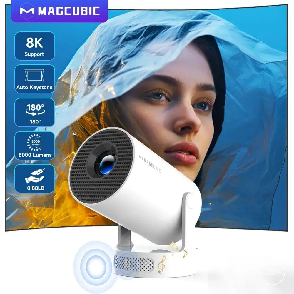 Hoparlörlü taşınabilir Magcubic HY300 Pro projektör