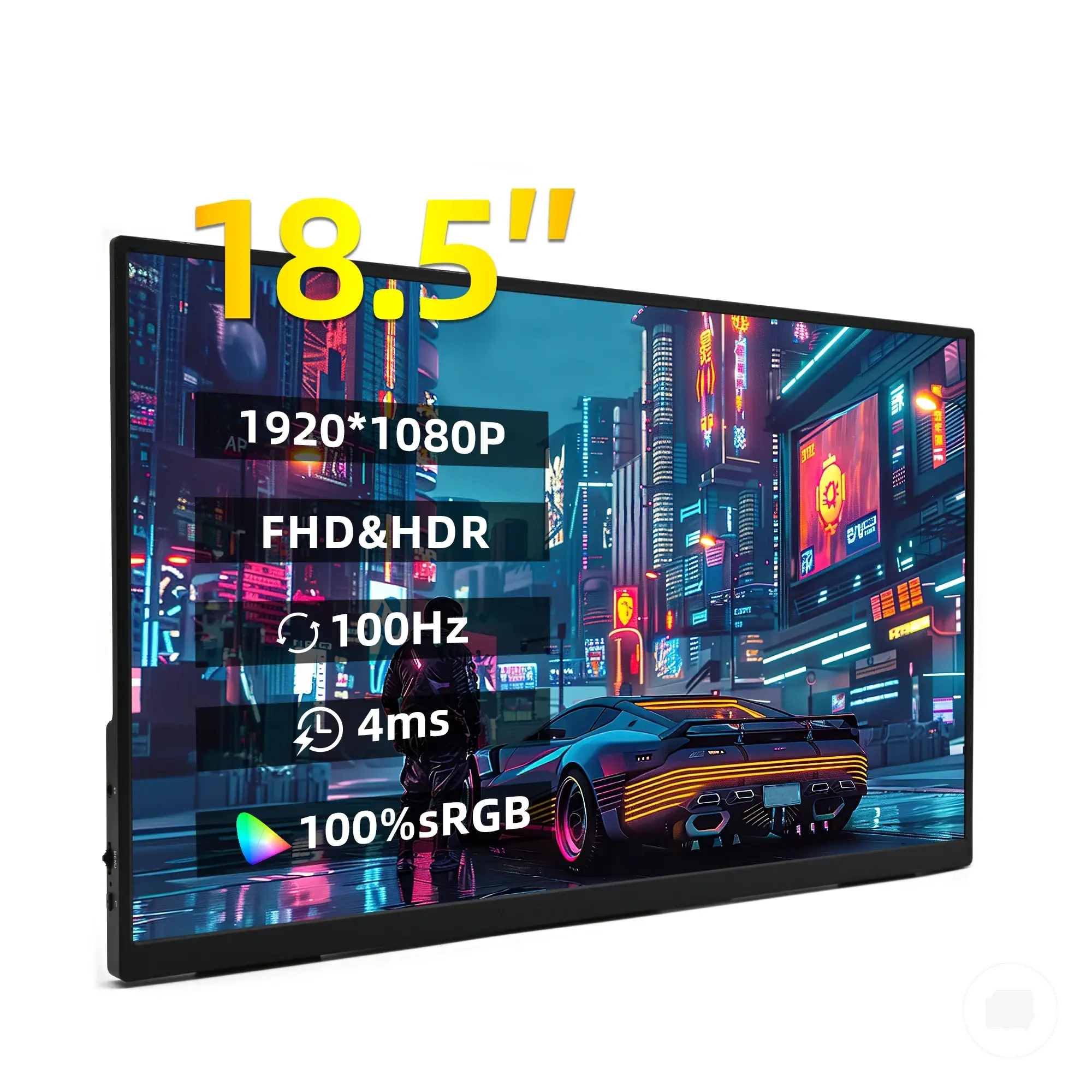 شاشة محمولة 18 بوصة بدقة 1080p وتردد 100Hz لأجهزة الألعاب والكمبيوتر واللابتوب