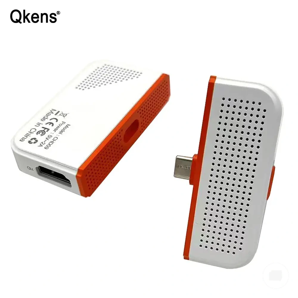 Wireless HDMI video transmitter and receiver extender kit for Type-C phone, laptop, PC, TV, and projector connections
