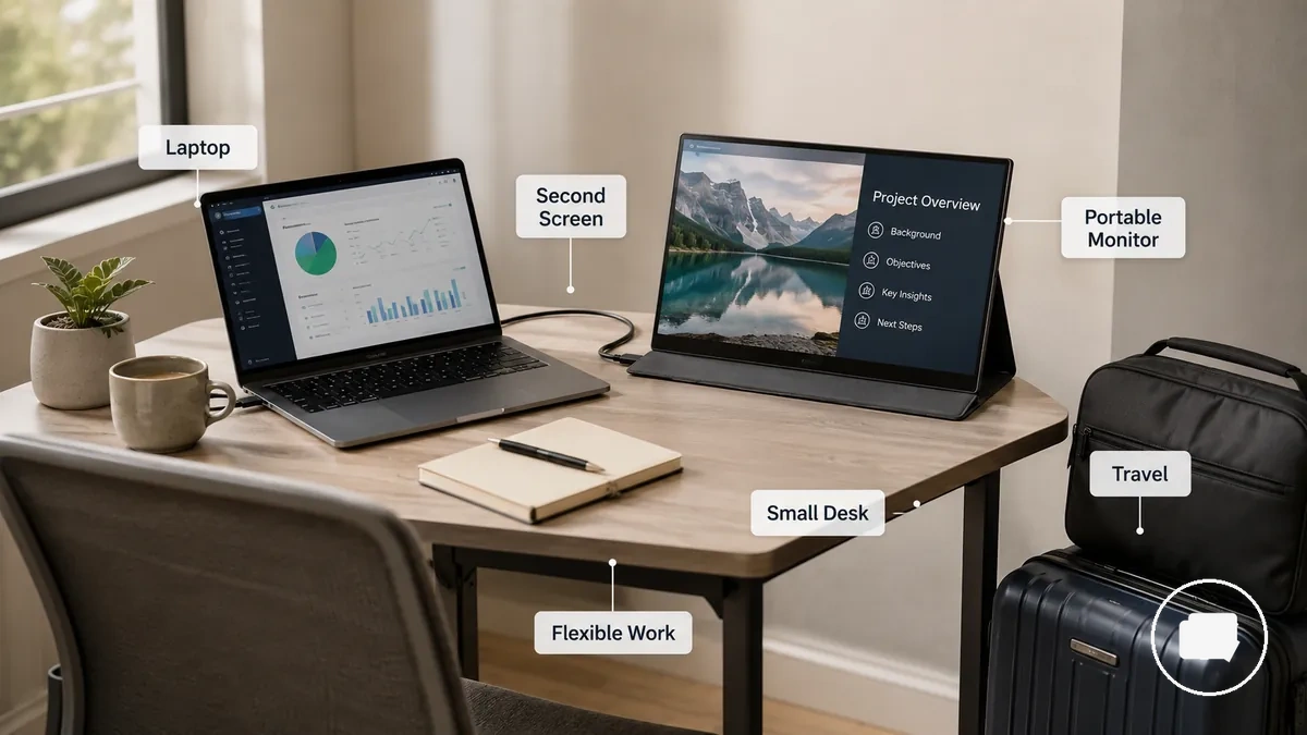 Portable monitor shown in a when a portable monitor is worth considering context