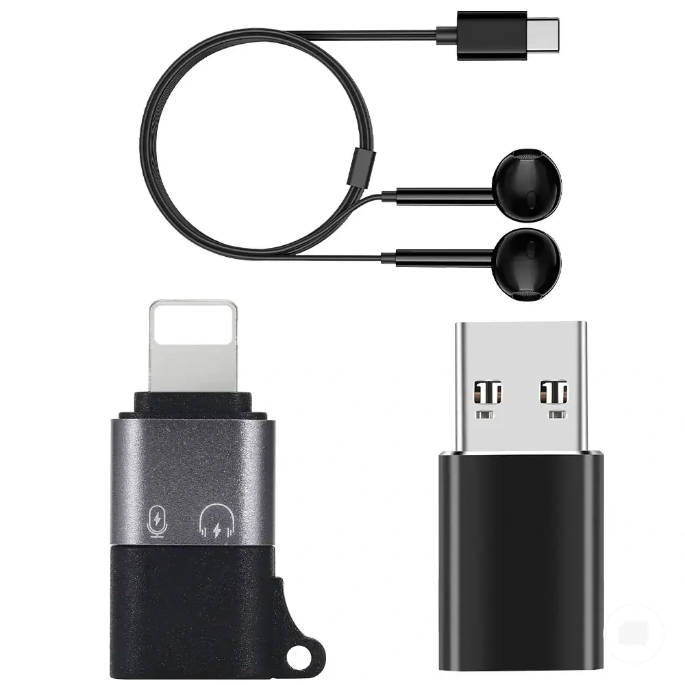 Adaptador de tipo C a USB OTG para monitor, auriculares, micrófono, carga y transferencia de datos
