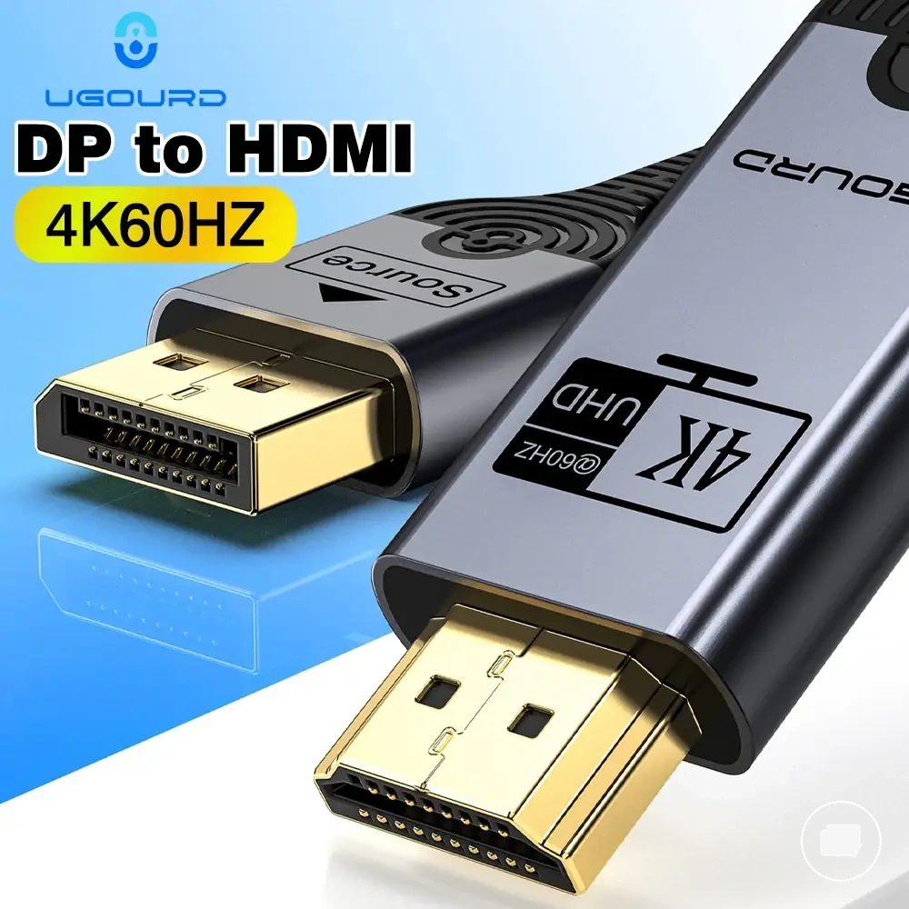 Câble compatible DisplayPort vers HDMI pour connexion vidéo et audio 4K 60Hz