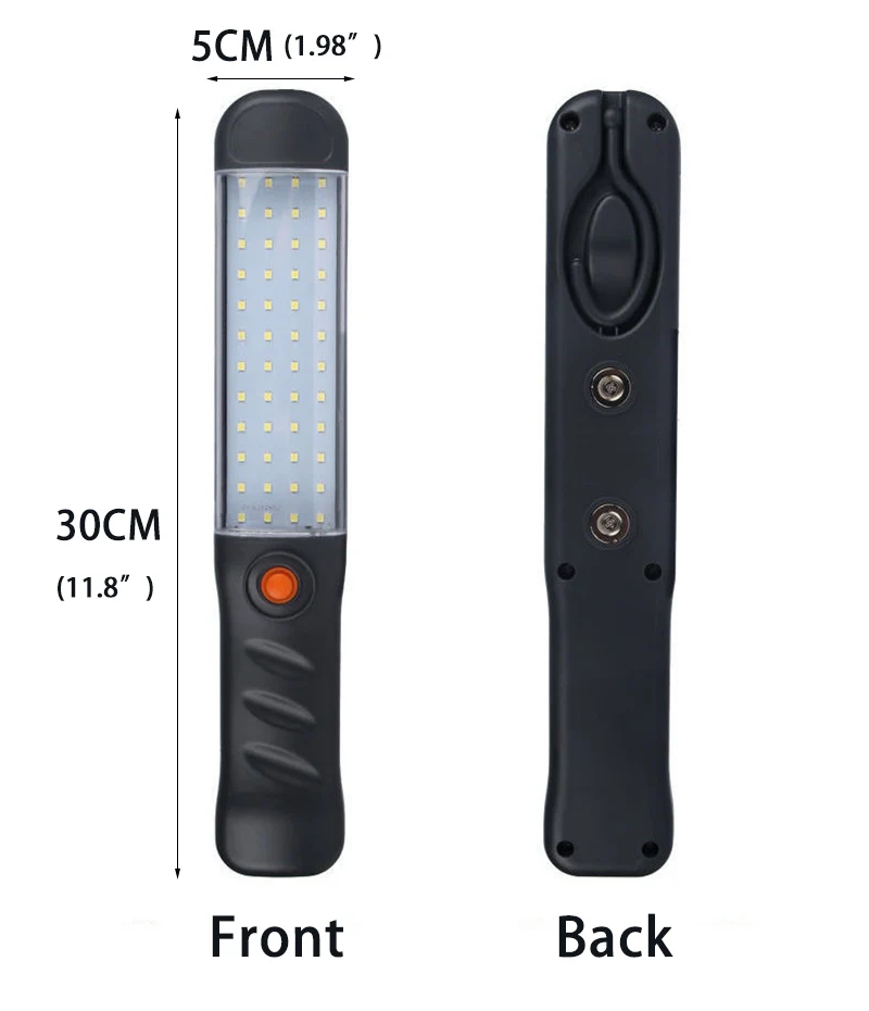 Lampe De Travail LED COB Rechargeable Avec Aimant - 200 Lumens, Batterie 1800 MAh - Pour Voiture, Camping, Bricolage