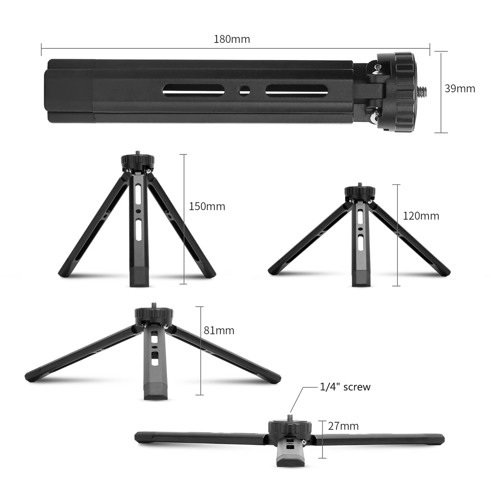 Mini Trépied De Bureau 90 Cm - Monopode Avec Rotule 3/8, Charge 15 Kg, Alliage Aluminium, Pour Appareil Photo, Smartphone