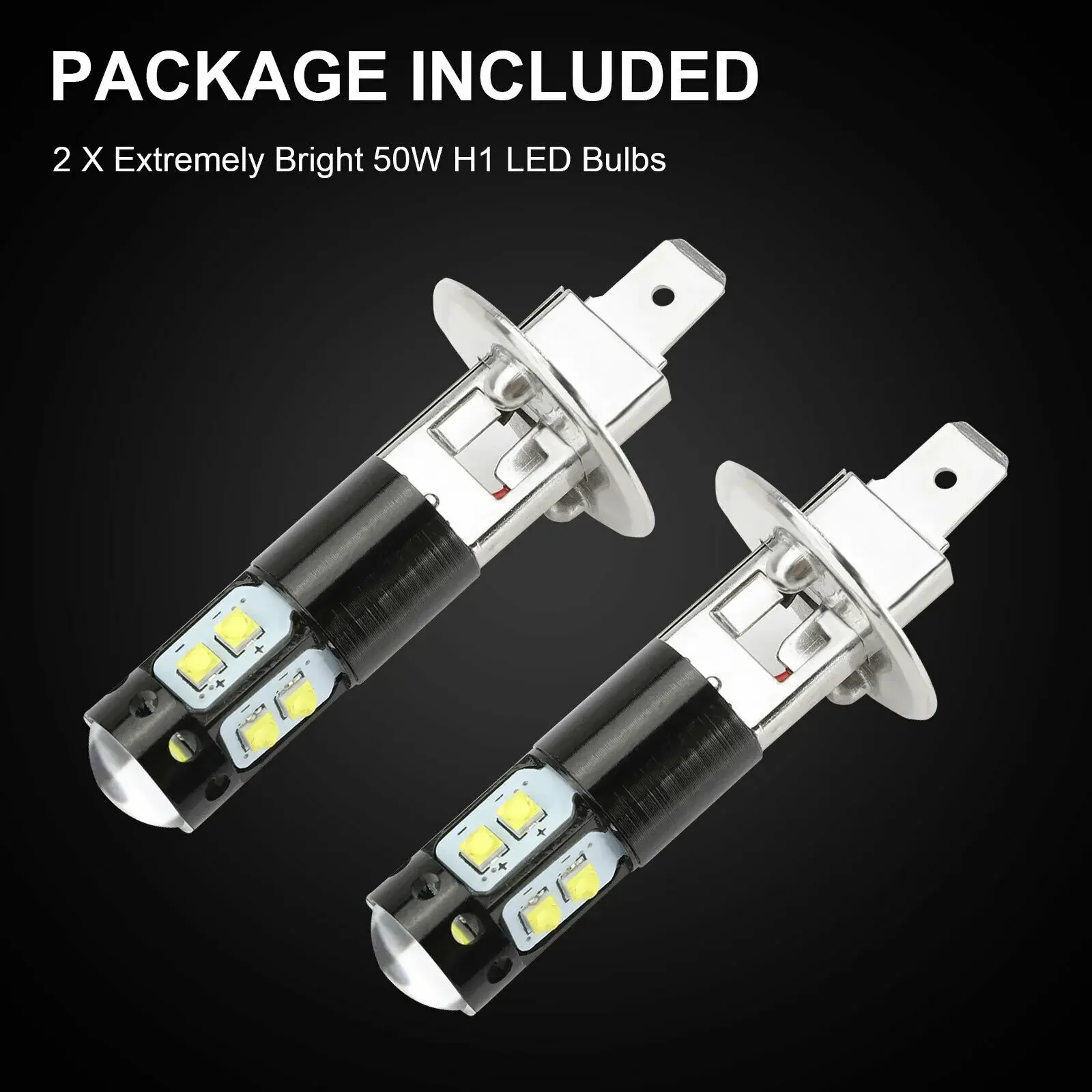 Ampoules Antibrouillard LED Fydun 2 Pièces H3 100W 8000K - Phares Voiture 12-28V 1200LM | Bleu Glacier