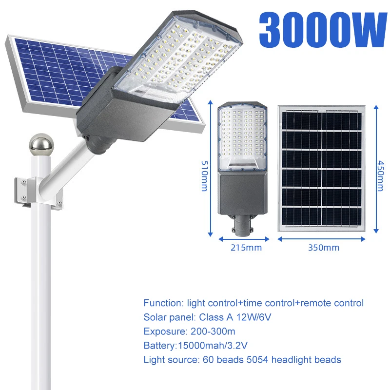 Lampadaire solaire LED étanche sans fil