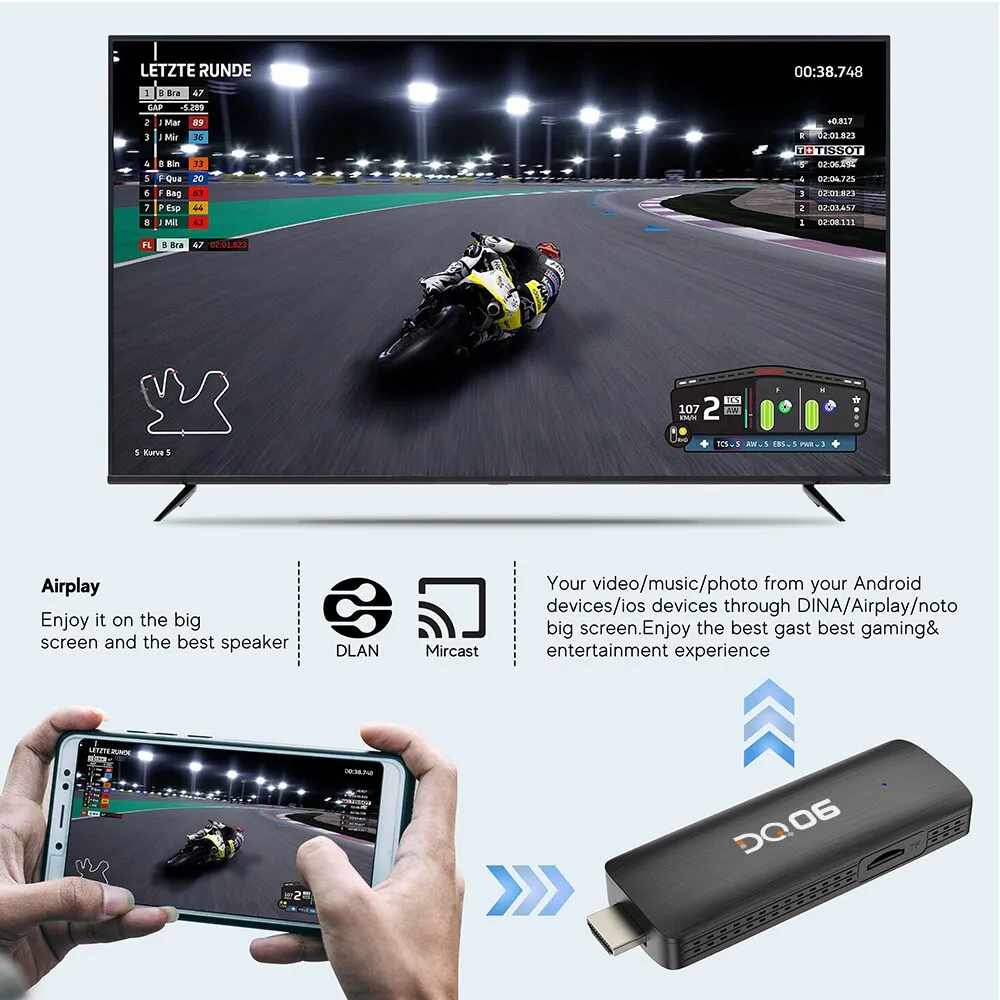 Prise en charge DLNA, Miracast, Airplay