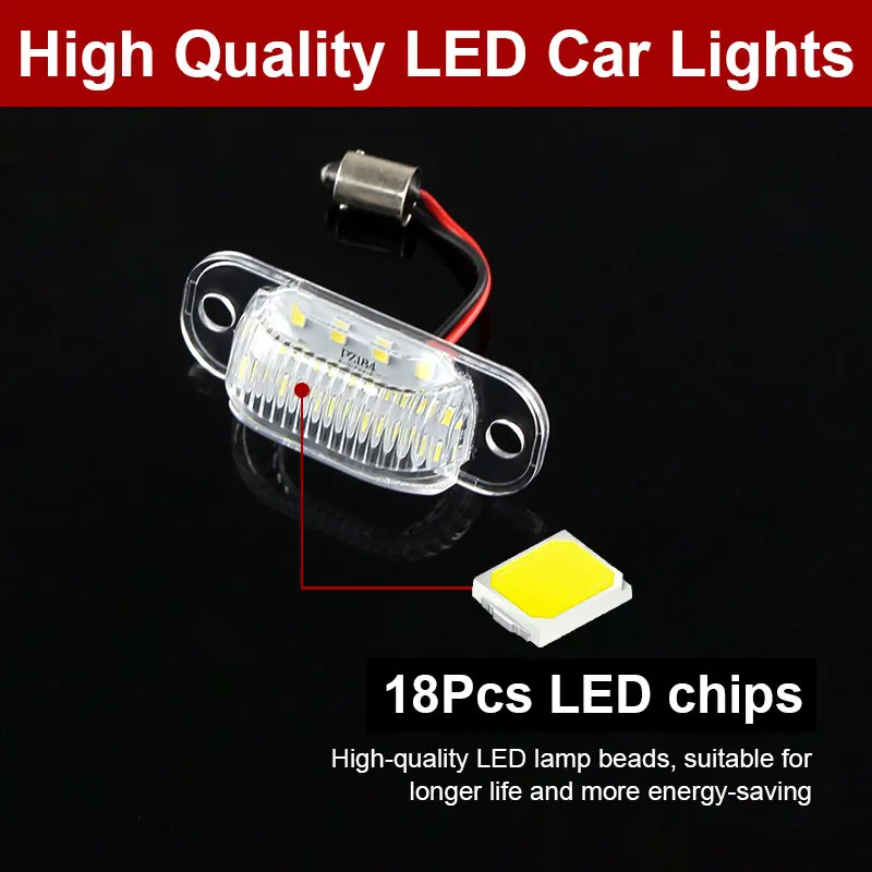 6000K White LED License Plate Lights For Ford Edge, Escape, Mercury Mariner – Pair