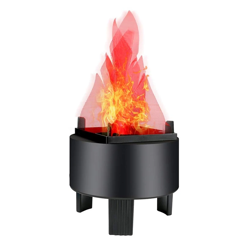 Lampe LED Cheminée Bois Réaliste - Flamme Artificielle Sans Flamme Pour Déco Salon