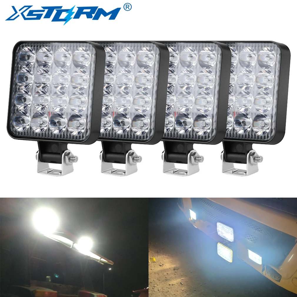 Phares Avant LED 4 Pouces 130W Pour Moto, Camion, 4x4, Bateau - étanches IP67, Blanc/jaune, 12V/24V, Haute Luminosité