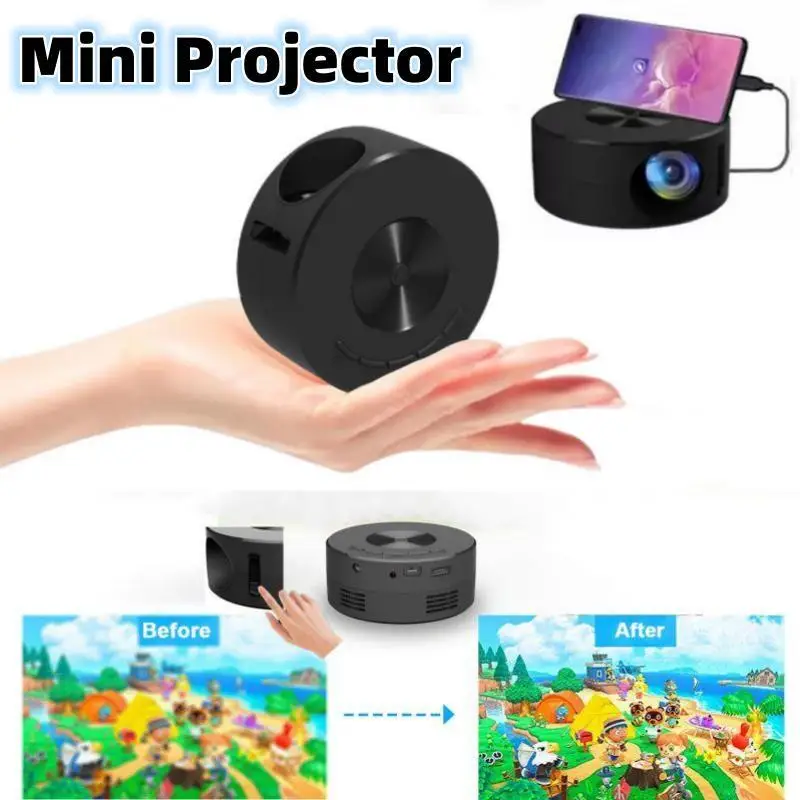 Mini Projecteur Portable YT200 - Compatible Smartphone, Haut-parleurs Externes, Charge Par Power Bank